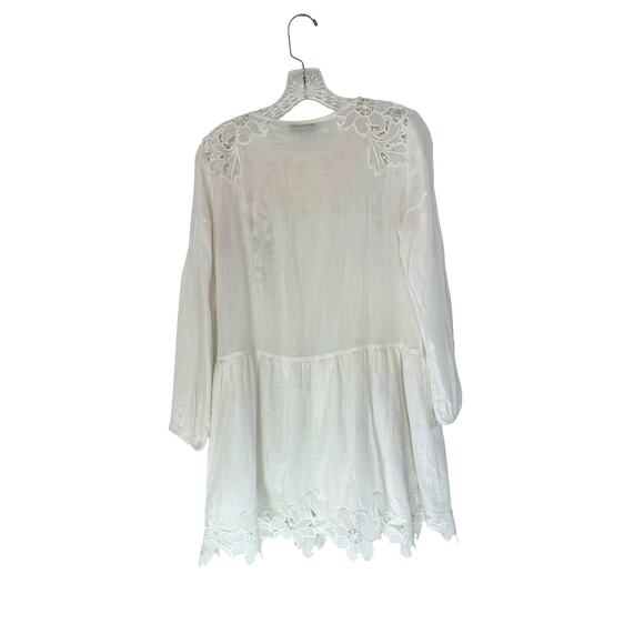 Sandro Paris Dress Basic White Floral Cutout Ethereal Elegance Angelcore Small - Picture 9 of 13